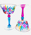 Melody Champagne Glass in Arlecchino colours - 6 pcs.