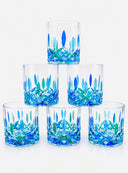 Opera' Venice Glass Tumblers in Shades of Green and Blue – Set of 6 | Venetian Handmade