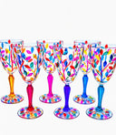 Leaves Water Goblets in Venetian Harlequin - 6 pcs.