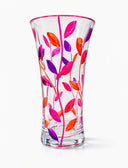 Leaves Venice Glass Vase in orange, magenta, purple  – 250mm - Venetian Handmade