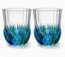 Adagio Venice Glass Tumblers in Shades of Green and Blue – Set of 6 | Venetian Handmade