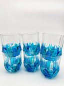 Adagio whiskey or water tumblers  in shades of green and blue - 6 pcs.