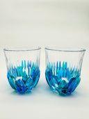 Adagio whiskey or water tumblers in shades of green and blue - 2 pcs.