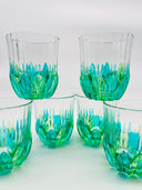 Adagio whiskey or water tumblers  in shades of green - 6 pcs.