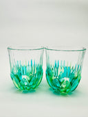Adagio whiskey or water tumblers  in shades of green - 6 pcs.