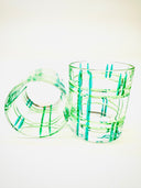 Ani  whiskey or water tumbler in shades of green - 2 pieces