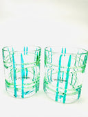 Ani  whiskey or water tumbler in shades of green - 2 pieces