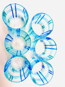 Ani whiskey or water tumblers in shades of green and blue - 6 pieces