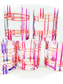 Ani whiskey or water tumblers in shades of pink  - 6 pieces