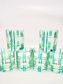Ani whiskey or water tumblers in shades of green - 6 pieces