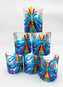Oasy water or whiskey  tumblers in Venetian Harlequin - 6 pcs.
