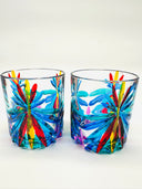 Oasy water or whiskey  tumblers in Venetian Harlequin - 2 pcs.