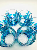 Oasy water or whiskey  tumblers in  shades of green and blue- 6 pcs.