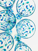 Leaves Water Goblets in shades of green and blue - 6 pcs.