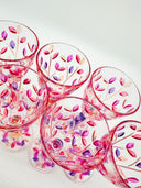 Leaves Water Goblets in shades of pink - 6 pcs.