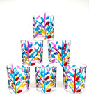 Leaves whiskey or water tumblers in Venetian Harlequin - 6 pcs.