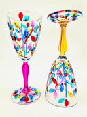 Leaves Water Goblets in  Venetian Harlequin - 2 pcs.
