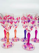 Leaves Water Goblets in shades of pink - 6 pcs.