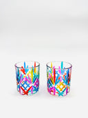 Melody Liqueur Glass in Venetian Harlequin - 2 pieces