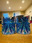 Oasy water or whiskey  tumblers in shades of green and blue - 2 pcs.