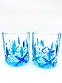 Opera' whiskey or water tumblers in shades of green and blue  - 6 pcs.