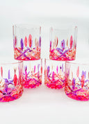 Opera' whiskey or water tumblers in shades of pink  - 6 pcs.
