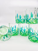 Opera' whiskey or water tumblers in shades of green - 6 pcs.