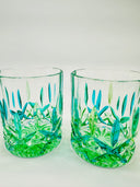 Opera' whiskey or water tumblers in shades of green - 6 pcs.