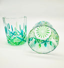 Opera' whiskey or water tumblers in shades  of green - 2 pcs.